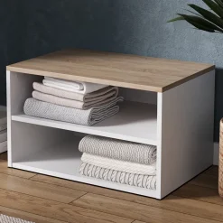 Kommode Betti Weiß/Sonoma 60 x 36 cm mit 2 Fächern Vicco