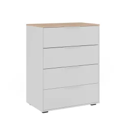 Kommode Betti Weiß/Sonoma 30 x 83.6 cm mit 4x Schublade Vicco