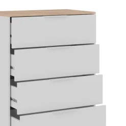 Kommode Betti Weiß/Sonoma 30 x 83.6 cm mit 4x Schublade Vicco