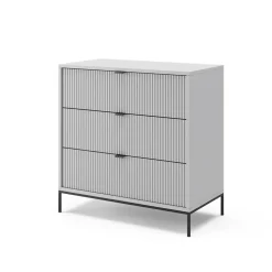 Kommode Eliza Grau 42 x 81.2 cm mit 3 Schubladen Vicco