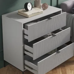 Kommode Eliza Grau 42 x 81.2 cm mit 3 Schubladen Vicco