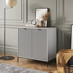 Kommode Eliza Grau 42 x 81.2 cm mit 2 Türen Vicco