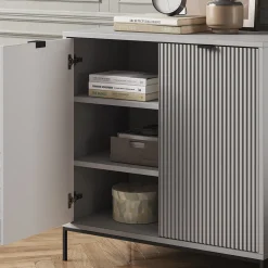 Kommode Eliza Grau 42 x 81.2 cm mit 2 Türen Vicco