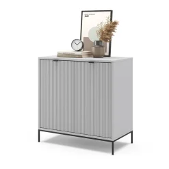 Kommode Eliza Grau 42 x 81.2 cm mit 2 Türen Vicco