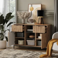 Kommode Eliza Viking Oak 120 x 81.2 cm mit 2 Schubladen und 2 Türen Vicco