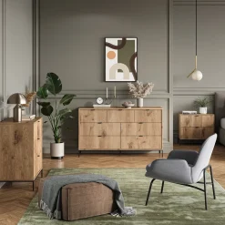 Kommode Eliza Viking Oak 120 x 81.2 cm mit 2 Schubladen und 2 Türen Vicco