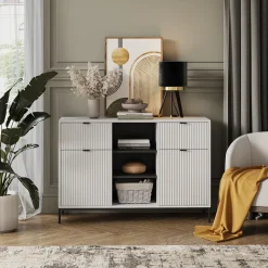 Kommode Eliza Weiß 120 x 81.2 cm mit 2 Schubladen und 2 Türen Vicco