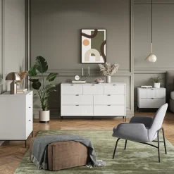 Kommode Eliza Weiß 120 x 81.2 cm mit 2 Schubladen und 2 Türen Vicco