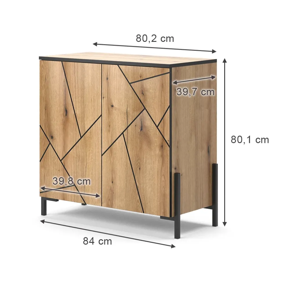 Kommode Hatto Eiche 84 x 80.1 cm Vicco