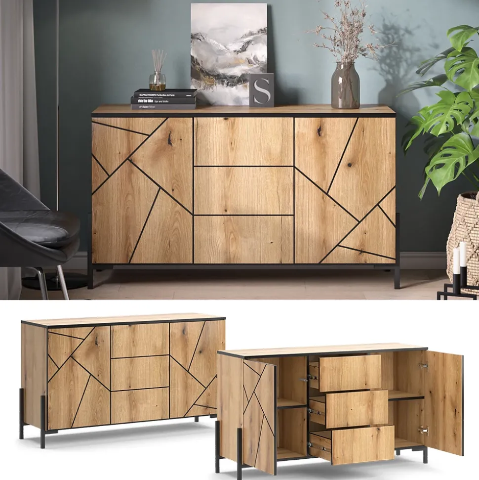 Kommode Hatto Eiche 124 x 69.6 cm Vicco