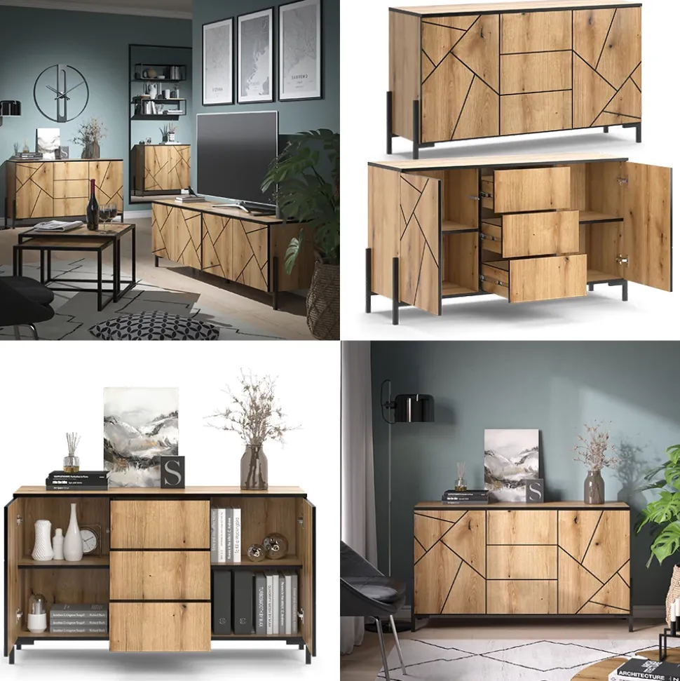 Kommode Hatto Eiche 124 x 69.6 cm Vicco