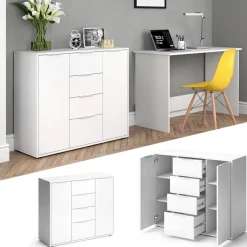 Kommode Leon Weiß 35 x 84 cm Vicco