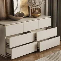 Kommode Linette Cashmere 139.8 x 70 cm mit 7 Schubladen Vicco