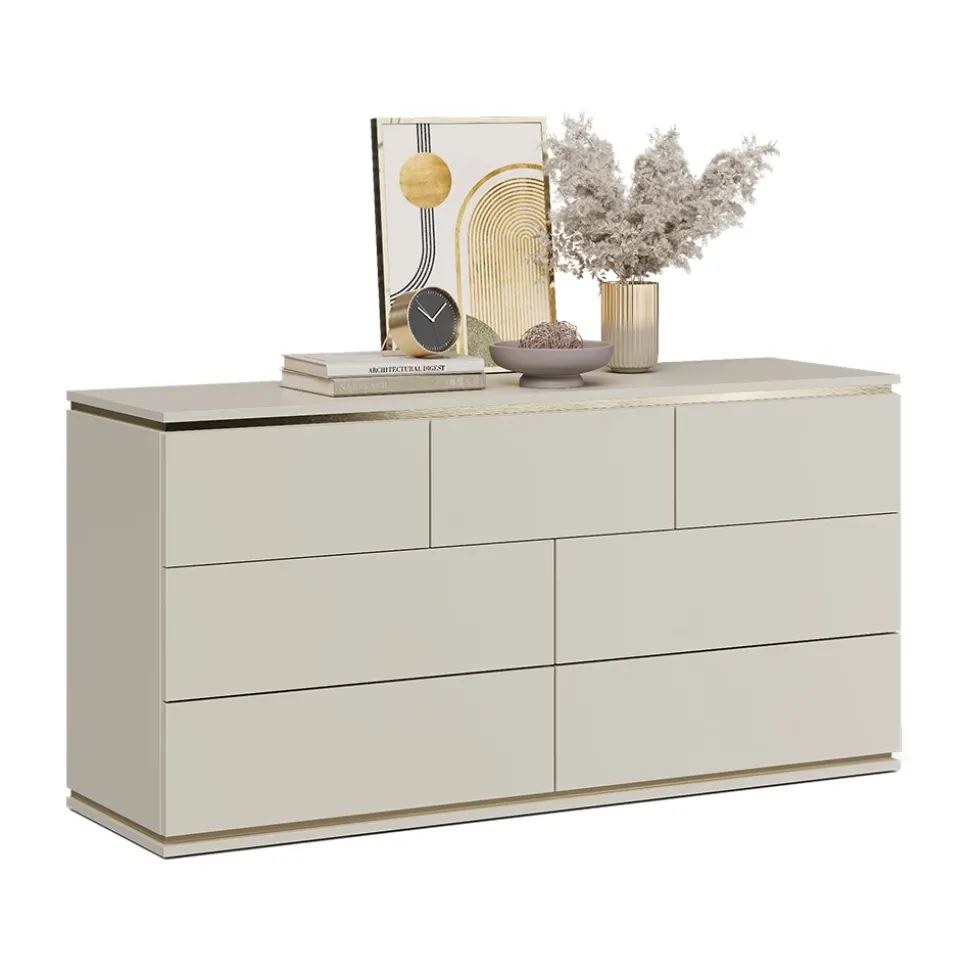 Kommode Linette Cashmere 139.8 x 70 cm mit 7 Schubladen Vicco