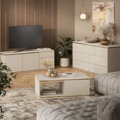 Kommode Linette Cashmere 80 x 70 cm mit 3 Schubladen Vicco