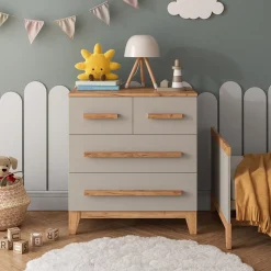 Kommode Malia Cashmere/Artisan 80 x 88 cm mit 4 Schubladen Vitalispa