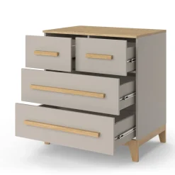 Kommode Malia Cashmere/Eiche 80 x 88 cm mit 4 Schubladen Vitalispa