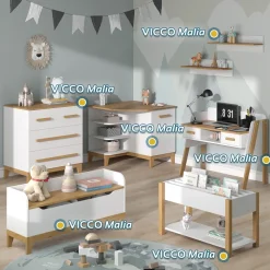 Kommode Malia Weiß 80 x 88 cm mit 4 Schubladen Vitalispa