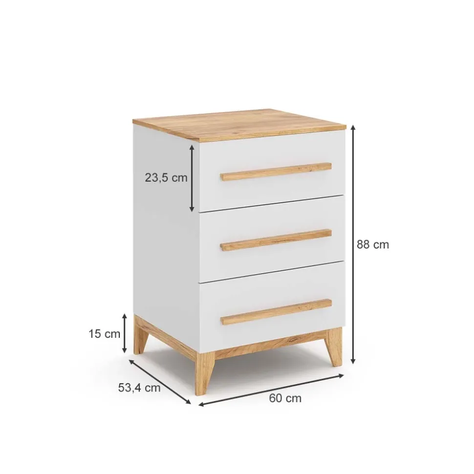 Kommode Malia Weiß 53.4 x 88 cm Vitalispa