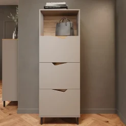 Kommode Marelle Grau 60 x 169.5 cm mit 4 Fächern Vicco