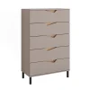 Kommode Marelle Greige/Artisan 76 x 120 cm mit 5 Schubladen Vicco