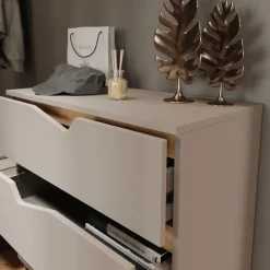 Kommode Marelle Greige/Artisan 80 x 81.2 cm mit 3 Schubladen Vicco