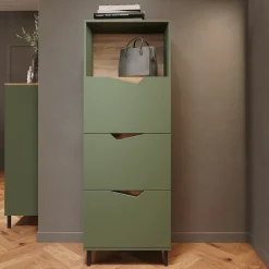 Kommode Marelle Grün/Artisan 60 x 169.5 cm mit 4 Fächern Vicco