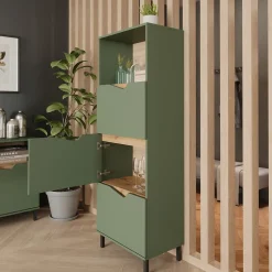 Kommode Marelle Grün/Artisan 60 x 169.5 cm mit 4 Fächern Vicco