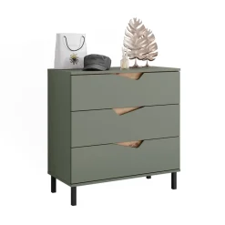 Kommode Marelle Grün/Artisan 80 x 81.2 cm mit 3 Schubladen Vicco