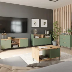 Kommode Marelle Grün/Artisan 80 x 81.2 cm mit 3 Schubladen Vicco