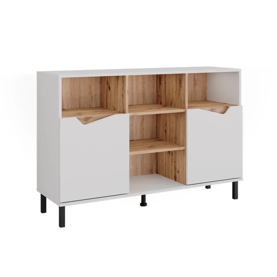 Kommode Marelle Weiß/Artisan 120 x 81.3 cm mit 2 Türen Vicco