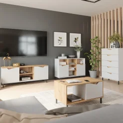 Kommode Marelle Weiß/Artisan 120 x 81.3 cm mit 2 Türen Vicco