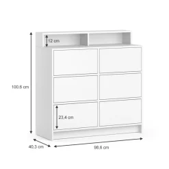 Kommode Naara Weiß 40.3 x 100.6 cm Vicco