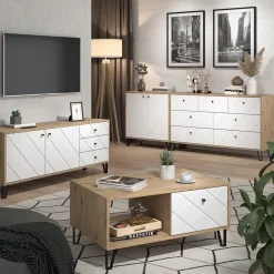 Kommode Nizza Artisan-Eiche 140.2 x 82.6 cm mit 7 Schubladen Vicco