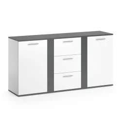 Kommode Novelli Anthrazit 40 x 80 cm mit Schubladen Vicco