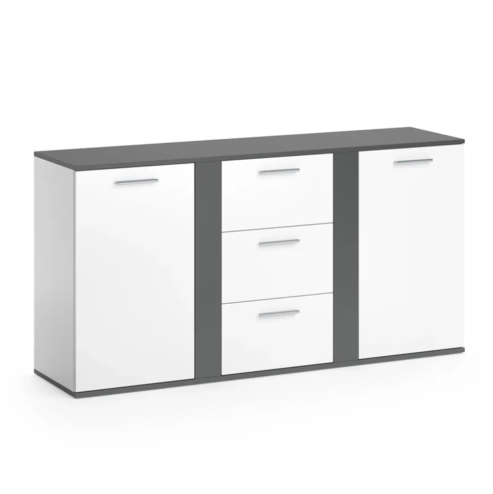 Kommode Novelli Anthrazit 40 x 80 cm mit Schubladen Vicco