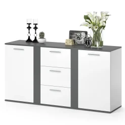 Kommode Novelli Anthrazit 40 x 80 cm mit Schubladen Vicco