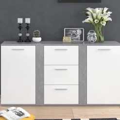 Kommode Novelli Beton 40 x 80 cm mit Schubladen Vicco