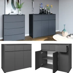 Kommode Ruben Anthrazit 48 x 101.6 cm Vicco