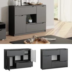 Kommode Ruben Anthrazit 120 x 84 cm Vicco