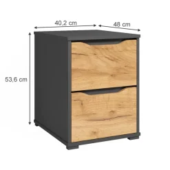 Kommode Ruben Goldkraft Eiche 40.2 x 53.6 cm mit Schubladen Vicco