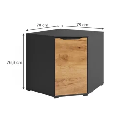 Kommode Ruben Goldkraft Eiche 78 x 76.6 cm mit Türen Vicco