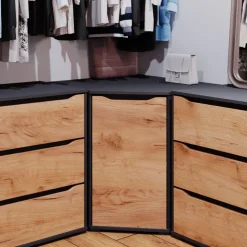 Kommode Ruben Goldkraft Eiche 78 x 76.6 cm mit Türen Vicco