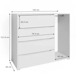Kommode Ruben Weiß 48 x 101.9 cm Vicco