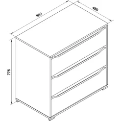 Kommode Ruben Weiß 48 x 77.6 cm Vicco