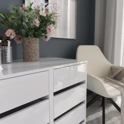 Kommode Sherry Weiß/Weiß Hochglanz 80.2 x 76 cm 2er-Set Vicco