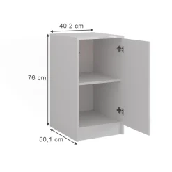 Kommode Sherry Weiß/Weiß Hochglanz 40.2 x 76 cm mit Behälterdeckel Vicco