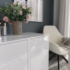 Kommode Sherry Weiß/Weiß Hochglanz 80.2 x 76 cm 2 Teile Vicco