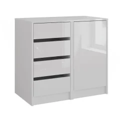 Kommode Sherry Weiß/Weiß Hochglanz 80.2 x 76 cm 2 Teile Vicco