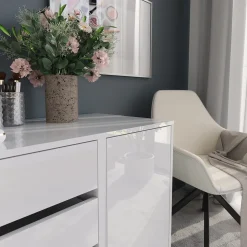 Kommode Sherry Weiß/Weiß Hochglanz 80.2 x 76 cm 2 Teile Vicco